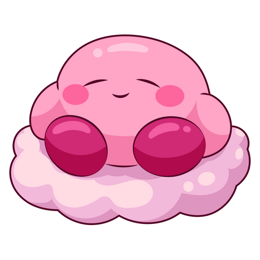 here is a Kirby on Cloud Sticker from the Kirby collection for sticker mania
