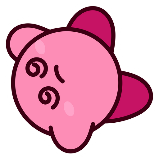 here is a Kirby Spinning Head Sticker from the Kirby collection for sticker mania