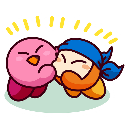 here is a Kirby and Waddle Dee Friends Sticker from the Kirby collection for sticker mania