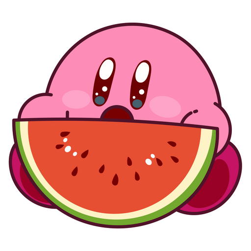 here is a Kirby Watermelon Sticker from the Kirby collection for sticker mania