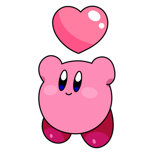 here is a Kirby with Heart Sticker from the Kirby collection for sticker mania