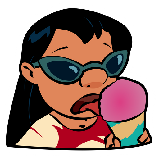here is a Lilo Eats Ice Cream Sticker from the Lilo & Stitch collection for sticker mania