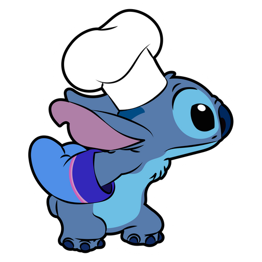 here is a Stitch Cook Sticker from the Lilo & Stitch collection for sticker mania