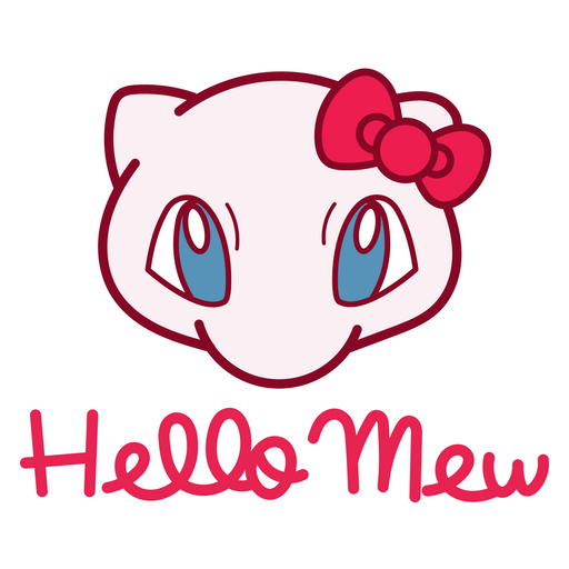 here is a Hello Mew Pokemon Logo Sticker from the Logo collection for sticker mania