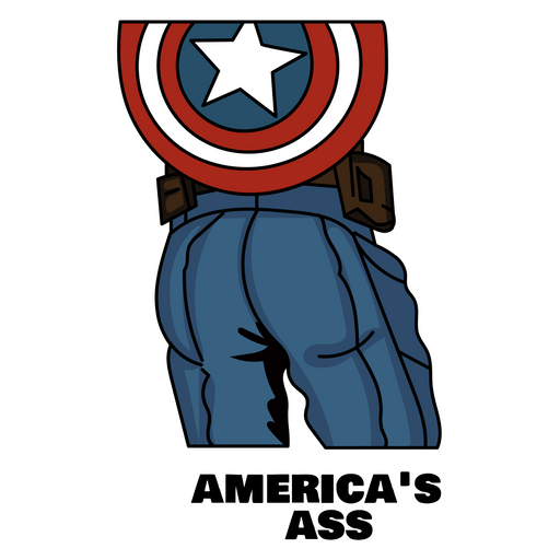 here is a Captain America's Ass Sticker from the Marvel collection for sticker mania