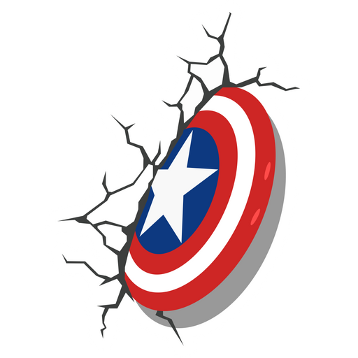 here is a Captain America's Shield Sticker from the Marvel collection for sticker mania