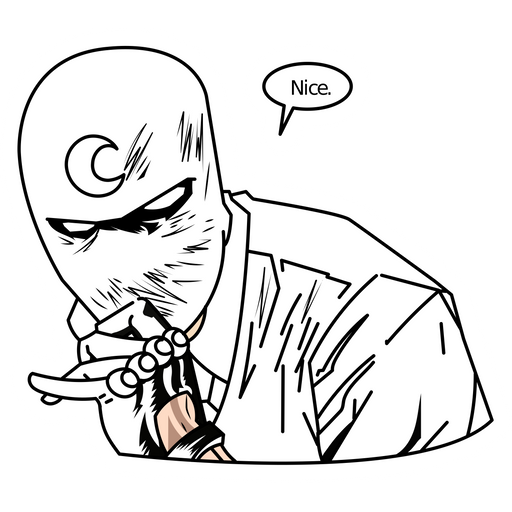 here is a Moon Knight Nice Sticker from the Marvel collection for sticker mania