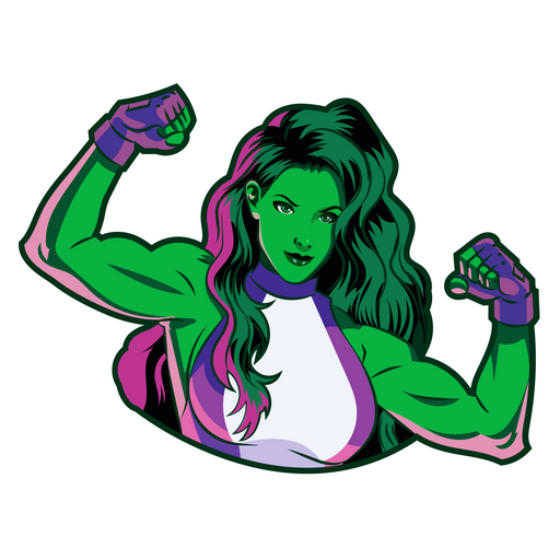 here is a She-Hulk Muscles Sticker from the Marvel collection for sticker mania