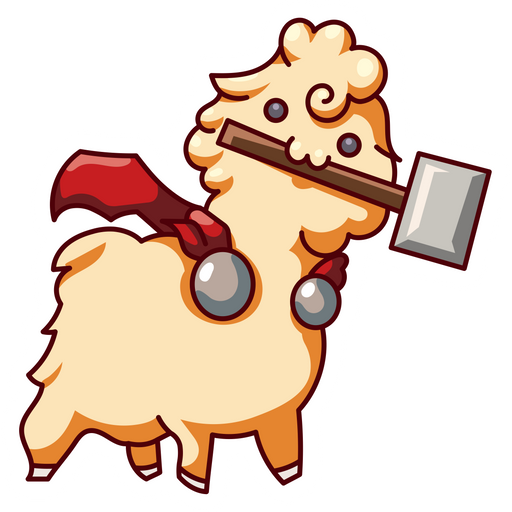 here is a Thor Llama Sticker from the Marvel collection for sticker mania