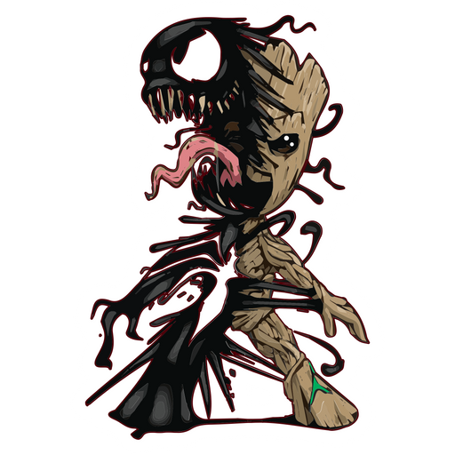 here is a Venom Groot Sticker from the Marvel collection for sticker mania