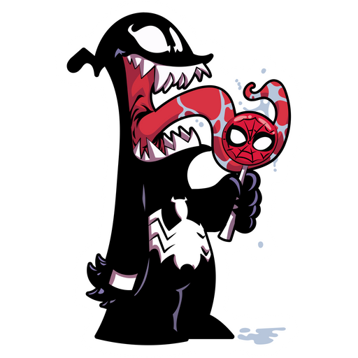 here is a Venom With Spider-Man Lollipop Sticker from the Marvel collection for sticker mania