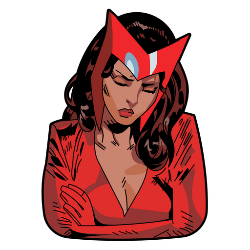 here is a Wanda Maximoff Sad Sticker from the Marvel collection for sticker mania