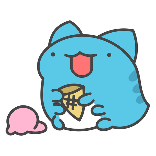 here is a Bugcat Capoo Dropped Ice Cream Sticker from the Memes collection for sticker mania