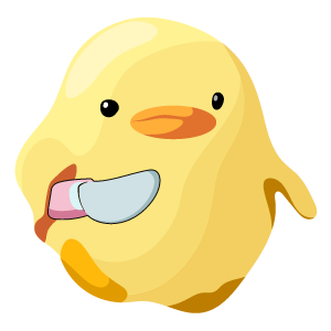 cool and cute Duck with Knife Meme Sticker for stickermania