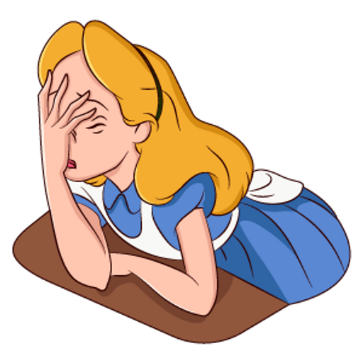 here is a Facepalm Alice in Wonderland Meme Sticker from the Memes collection for sticker mania