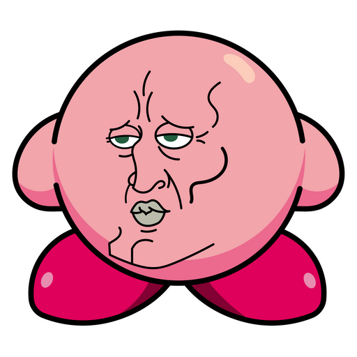 here is a Handsome Kirby Meme Sticker from the Memes collection for sticker mania