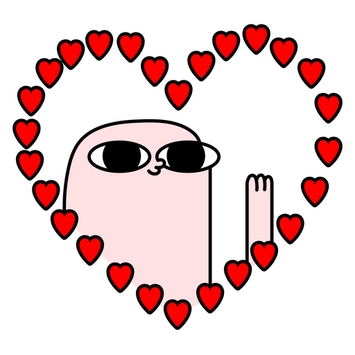 here is a Ketnipz in Hearts Meme Sticker from the Memes collection for sticker mania