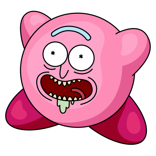 here is a Kirby Rick Meme Sticker from the Memes collection for sticker mania