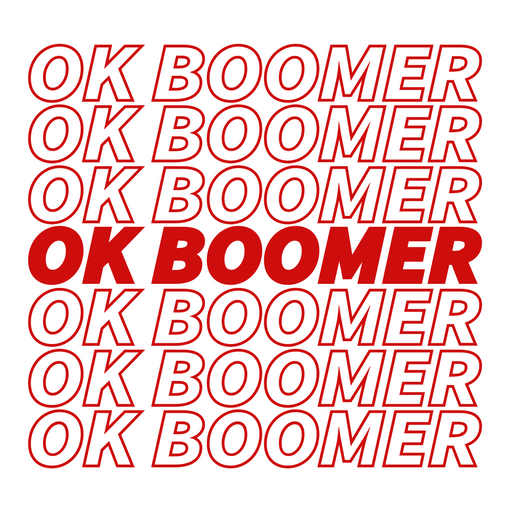 here is a OK Boomer Red Lettering Sticker from the Memes collection for sticker mania