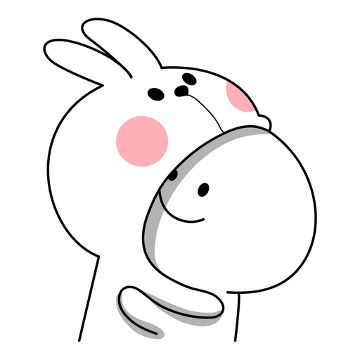 Spoiled Rabbit Hugs Meme Sticker