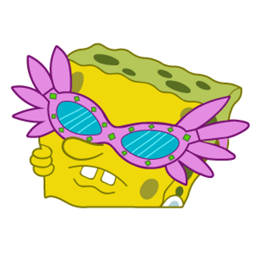 SpongeBob Pink Glasses Meme Sticker