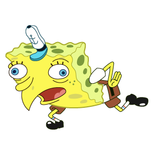 here is a Mocking SpongeBob from the Memes collection for sticker mania