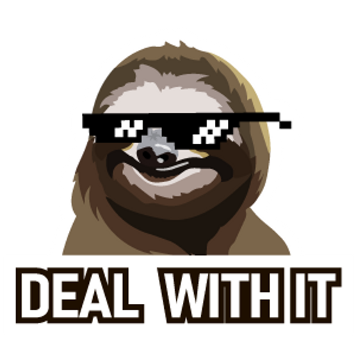 here is a Sloth Deal With It from the Memes collection for sticker mania