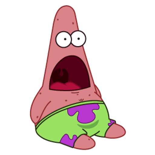 here is a Surprised Patrick from the Memes collection for sticker mania