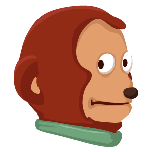 cool and cute Awkward Look Monkey Puppet for stickermania
