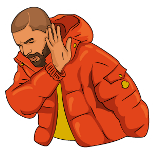 here is a Drake Hotline Bling NO Meme from the Memes collection for sticker mania