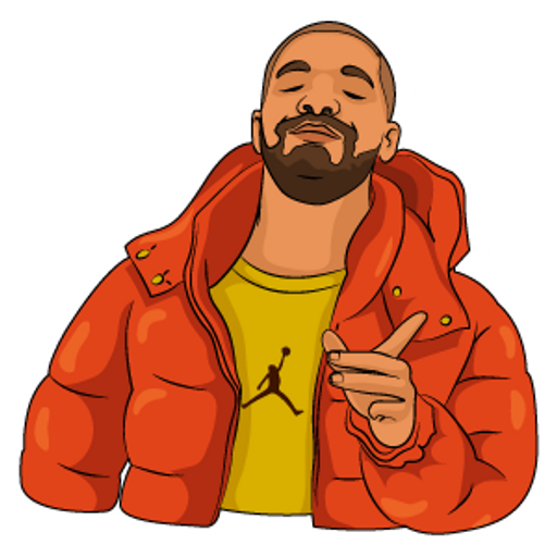 here is a Drake Hotline Bling YES Meme from the Memes collection for sticker mania