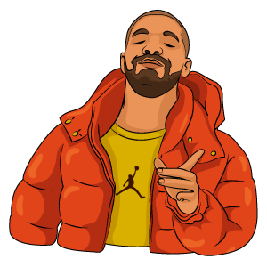 here is a Drake Hotline Bling YES Meme from the Memes collection for sticker mania