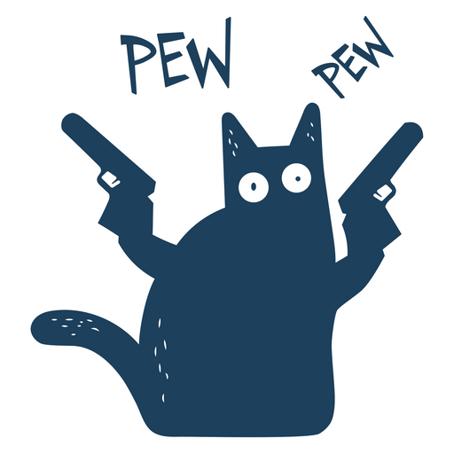 Cat Pew Pew Meme Sticker - Sticker Mania