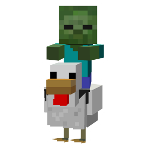 here is a Minecraft Chicken Jockey from the Minecraft collection for sticker mania