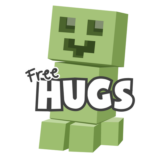 here is a Minecraft Creeper Free Hugs Sticker from the Minecraft collection for sticker mania