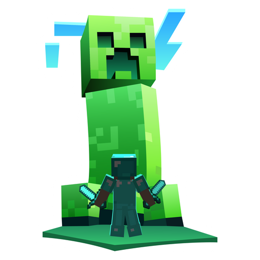 here is a Minecraft Giant Creeper and Steve Sticker from the Minecraft collection for sticker mania