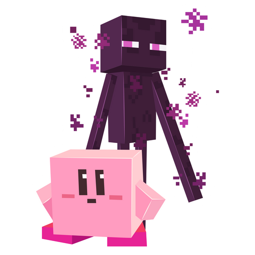 Minecraft Kirby With Enderman Sticker