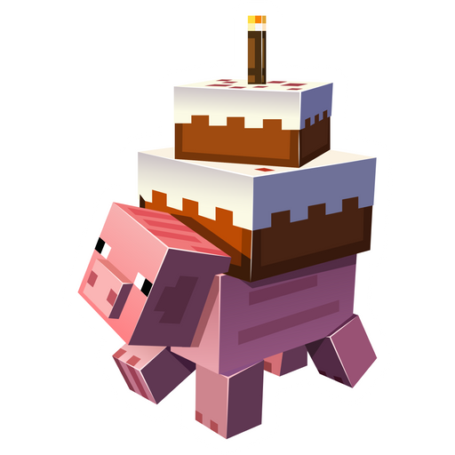 Minecraft Pig With Cake Sticker
