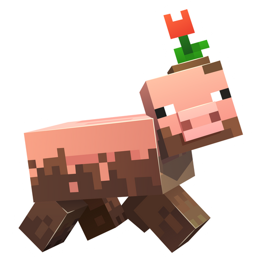 here is a Minecraft Pig in Mud Sticker from the Minecraft collection for sticker mania