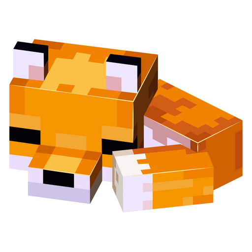 Minecraft Sleeping Baby Fox Sticker
