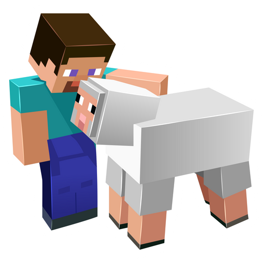 here is a Minecraft Steve and Lamb Sticker from the Minecraft collection for sticker mania