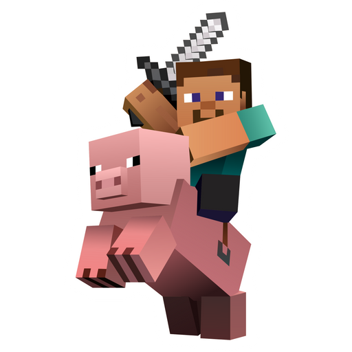 Minecraft Steve on Pig Sticker