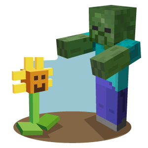 cool and cute Minecraft Plants vs Zombies for stickermania