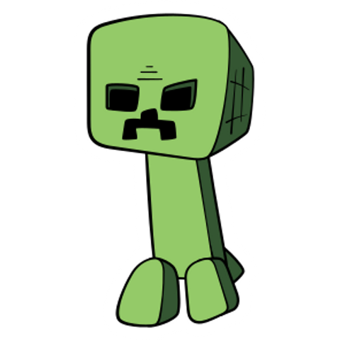 Minecraft Cartoon Creeper Sticker - Sticker Mania