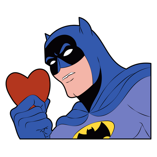 here is a Batman with Heart Sticker from the Movies and Series collection for sticker mania