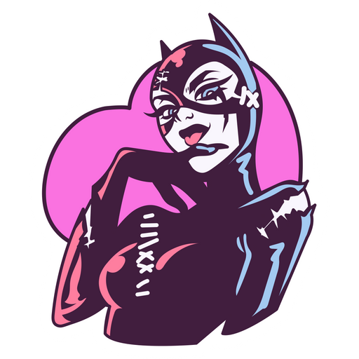 here is a Catwoman Heart Sticker from the Movies and Series collection for sticker mania