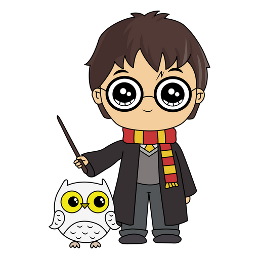 Cute Harry Potter and Hedwig Sticker