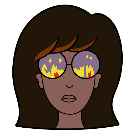 here is a Daria Fire in the Eyes Sticker from the Movies and Series collection for sticker mania