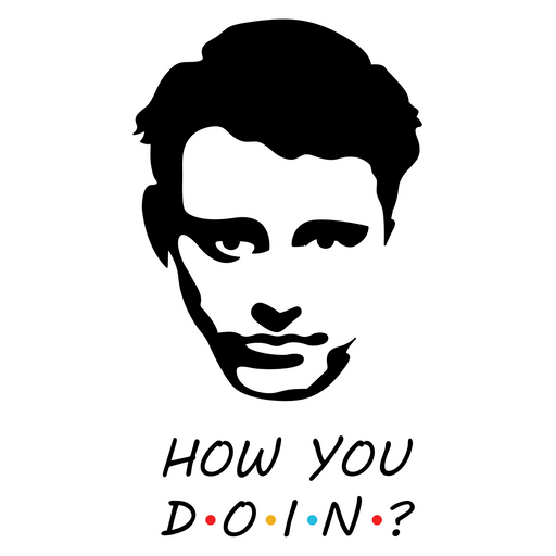 here is a Friends Joey Tribbiani How You Doin Sticker from the Movies and Series collection for sticker mania