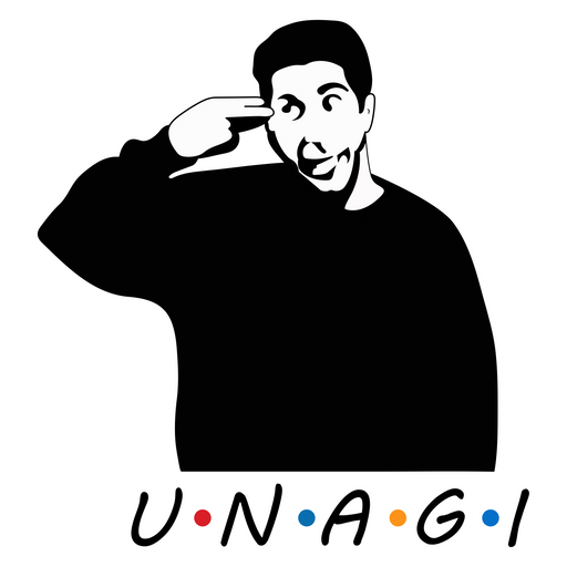 here is a Friends Ross Geller Unagi Sticker from the Movies and Series collection for sticker mania